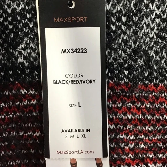 BCBG MAXAZRIA COZY AZTEC Faux Fur Trimmed Cardigan Womens Size Large - Picture 7 of 9